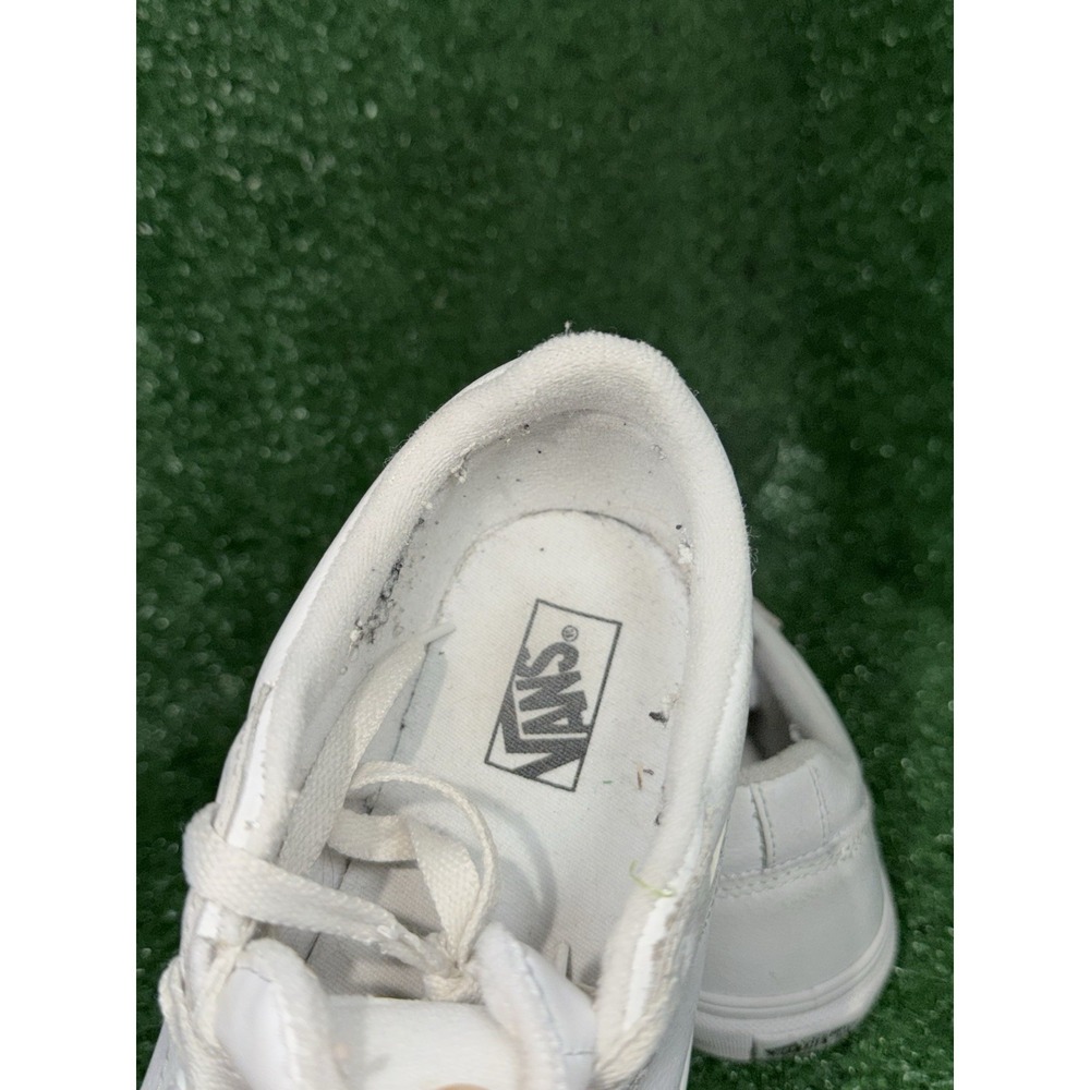 VANS Women Size 7.5 Old Skool White‎ Leather Daily Casual Shoes Skate Sneakers - Picture 8 of 10